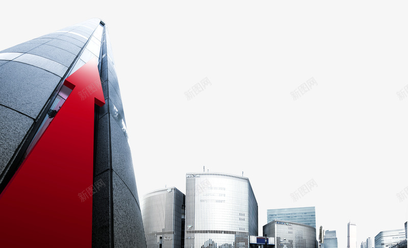 红色箭头高楼大厦群png免抠素材_新图网 https://ixintu.com 大厦群 箭头 红箭头 红色 高楼