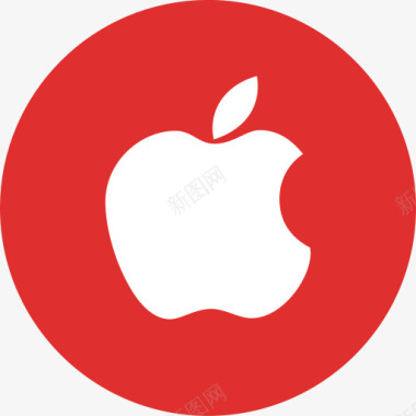苹果媒体在线社会社会媒体的红色图标图标