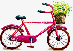 粉色自行车韩式风景素材