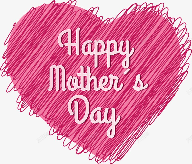 母亲节快乐红色爱心png免抠素材_新图网 https://ixintu.com Day Happy Mothers 手绘爱心 母亲节快乐 红色爱心