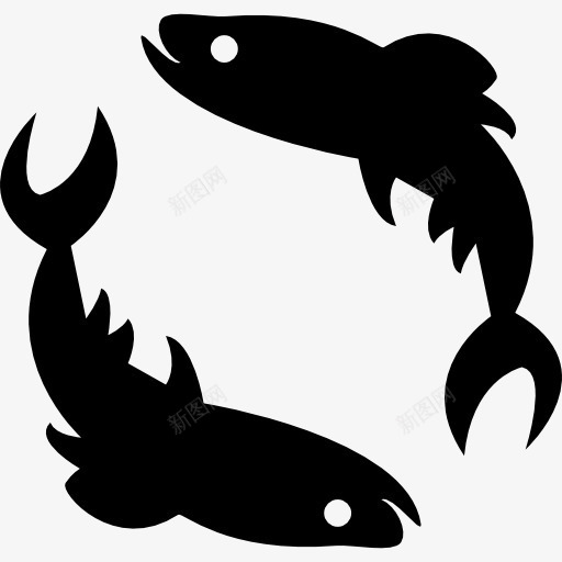 双鱼星座图标png_新图网 https://ixintu.com 占星术 双鱼图 标志 生肖 生肖包 符号 象征 鱼