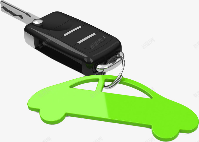 简约绿色车钥匙扣png免抠素材_新图网 https://ixintu.com 产品实物 车钥匙挂件 钥匙扣