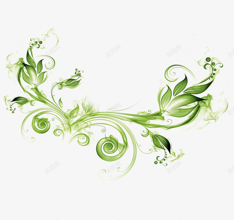 绿色优雅花朵花纹png免抠素材_新图网 https://ixintu.com 优雅 绿色 花朵 花纹 设计