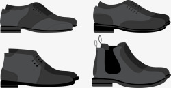 白边黑皮鞋黑色皮鞋高清图片