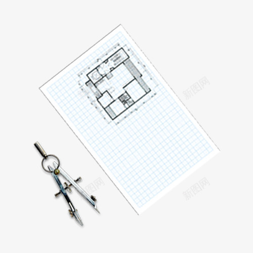 室内草纸图带圆规png免抠素材_新图网 https://ixintu.com 免扣png素材 圆规 草纸图 设计稿
