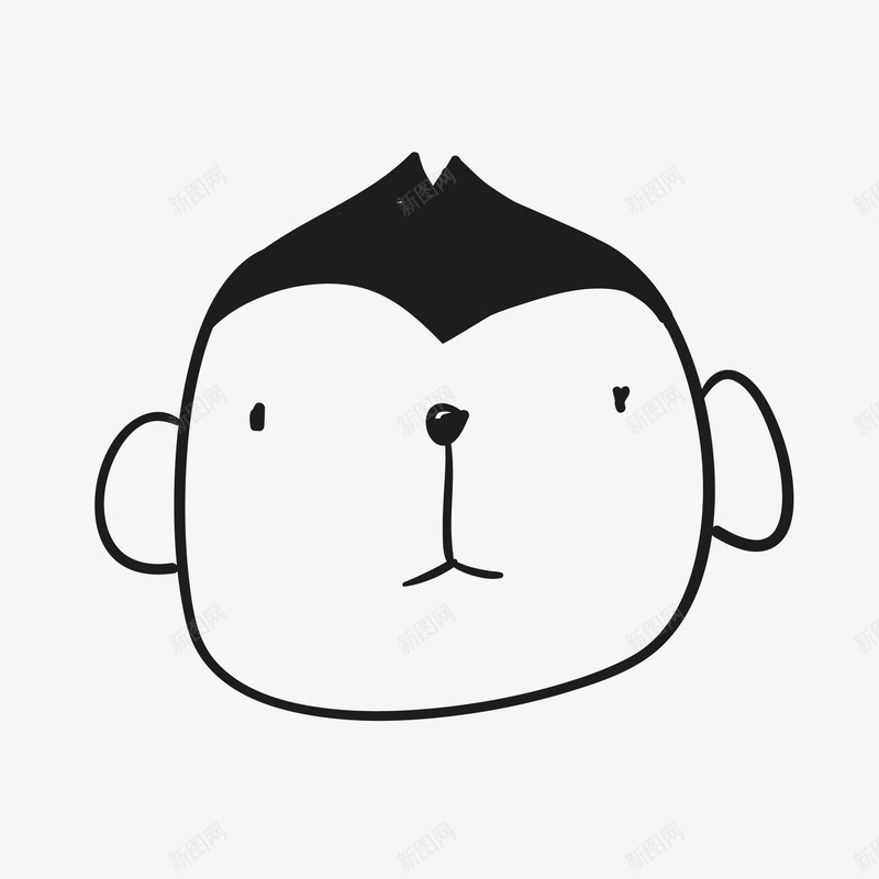 猴子的头像矢量图eps免抠素材_新图网 https://ixintu.com 卡通 卡通可爱 可爱卡通 可爱的猴子 头像 猴子 矢量图
