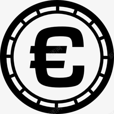 欧元硬币的象征图标图标
