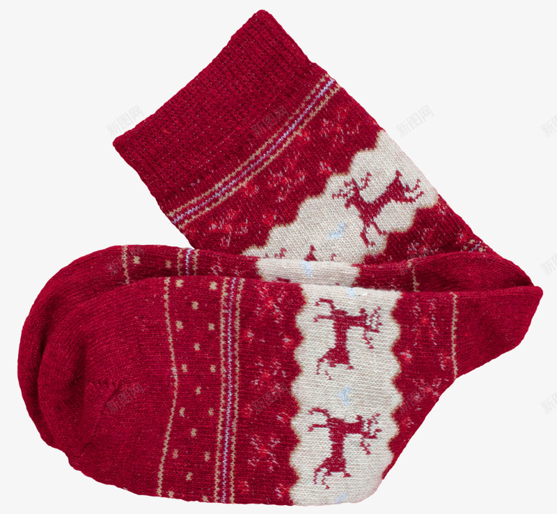 圣诞袜子红色的png免抠素材_新图网 https://ixintu.com 圣诞 红色 装饰 雪花