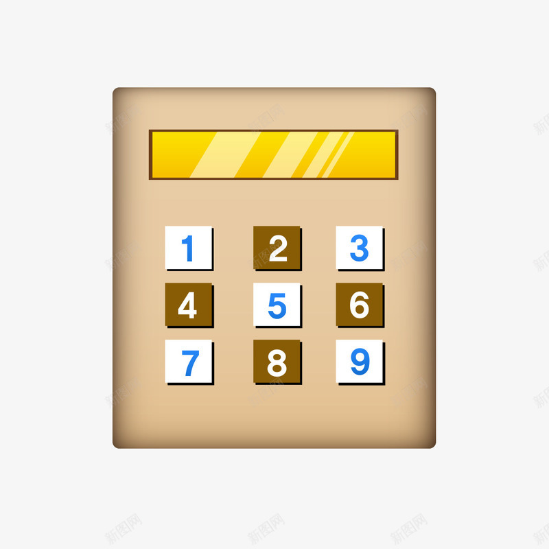 金黄色计算器png免抠素材_新图网 https://ixintu.com 公式 数学 算数 计算器 金黄色