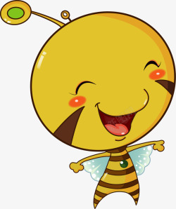 微笑的蜜蜂手绘可爱小蜜蜂矢量图高清图片