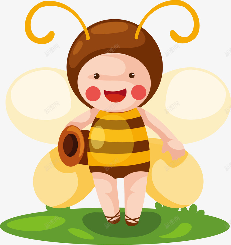 可爱卡通蜜蜂png免抠素材_新图网 https://ixintu.com 卡通动物 可爱卡通 矢量素材蜜蜂