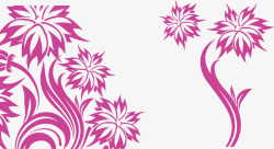 时尚紫红优雅花纹图案矢量图素材