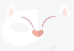 猫面具猫脸样式白色面具高清图片