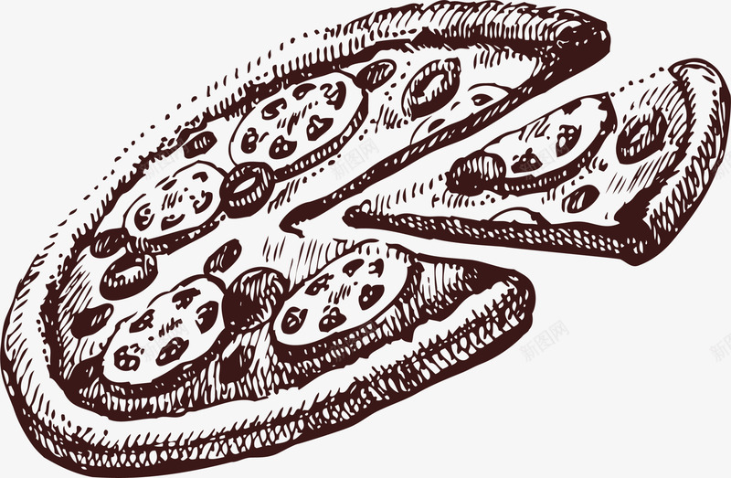 黑色美味披萨png免抠素材_新图网 https://ixintu.com 免抠PNG 披萨 美味 装饰图案 食物 餐饮 黑色