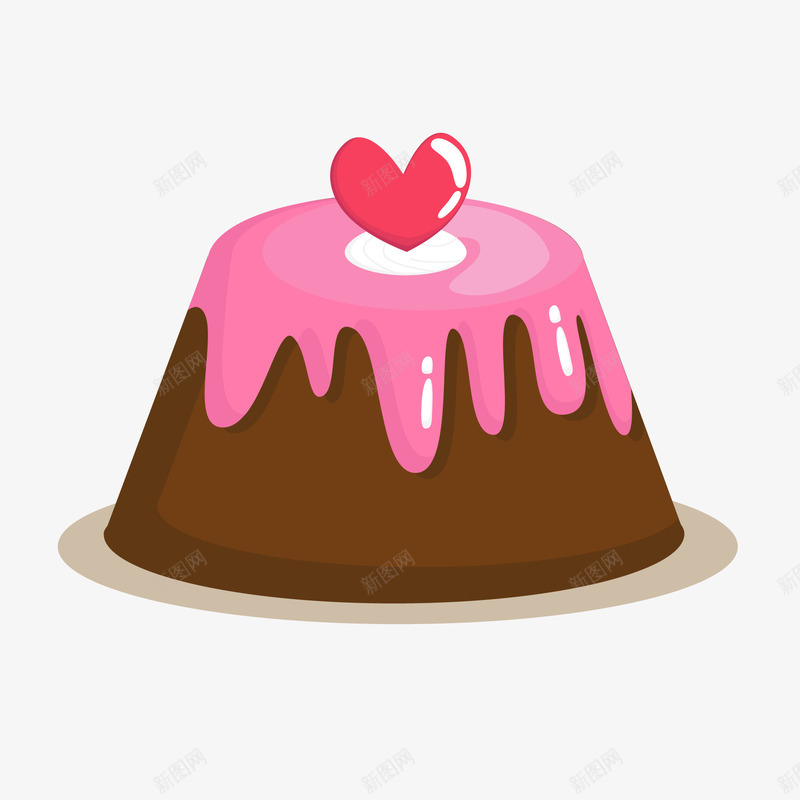 卡通爱心蛋糕矢量图ai免抠素材_新图网 https://ixintu.com 烘培坊 爱心 美食 蛋糕 表白节 食物 矢量图