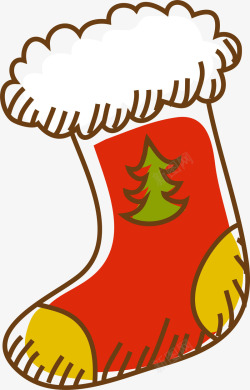 冬日袜子红色卡通圣诞袜高清图片