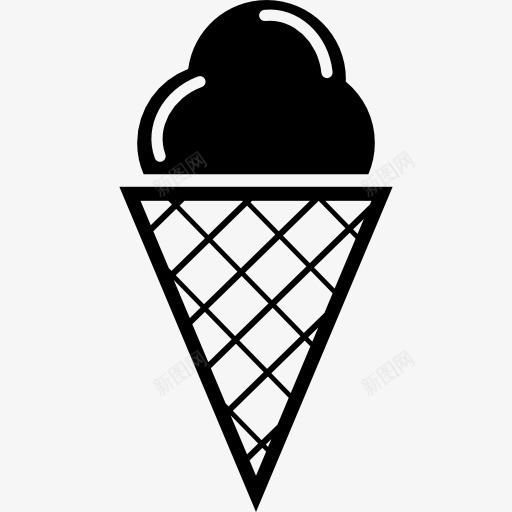 冰淇淋锥图标png_新图网 https://ixintu.com 冰淇淋 蛋卷冰淇凌 象征 锥 食品 食物