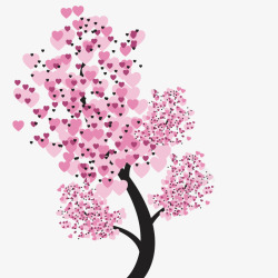 粉色爱情小树素材