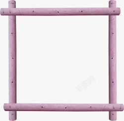 紫色木棍方框素材