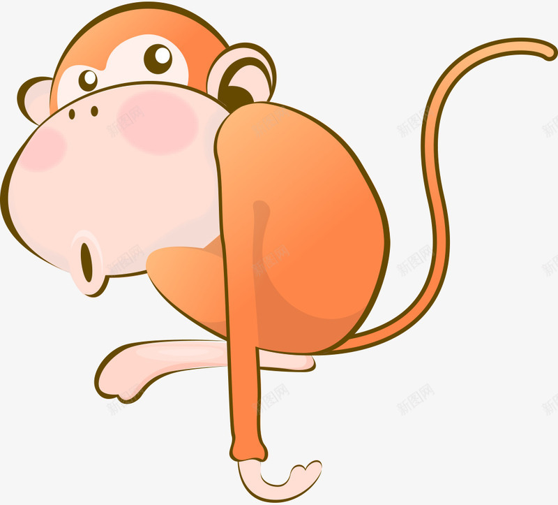 卡通手绘可爱猴子png免抠素材_新图网 https://ixintu.com 卡通的动物 可爱的猴子 平面猴子 手绘的猴子 矢量猴子