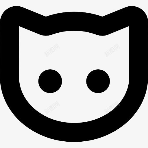 猫脸的轮廓图标png_新图网 https://ixintu.com 动物 头 接口 概述 猫 界面和网页 脸