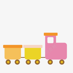 彩色手绘的小火车素材