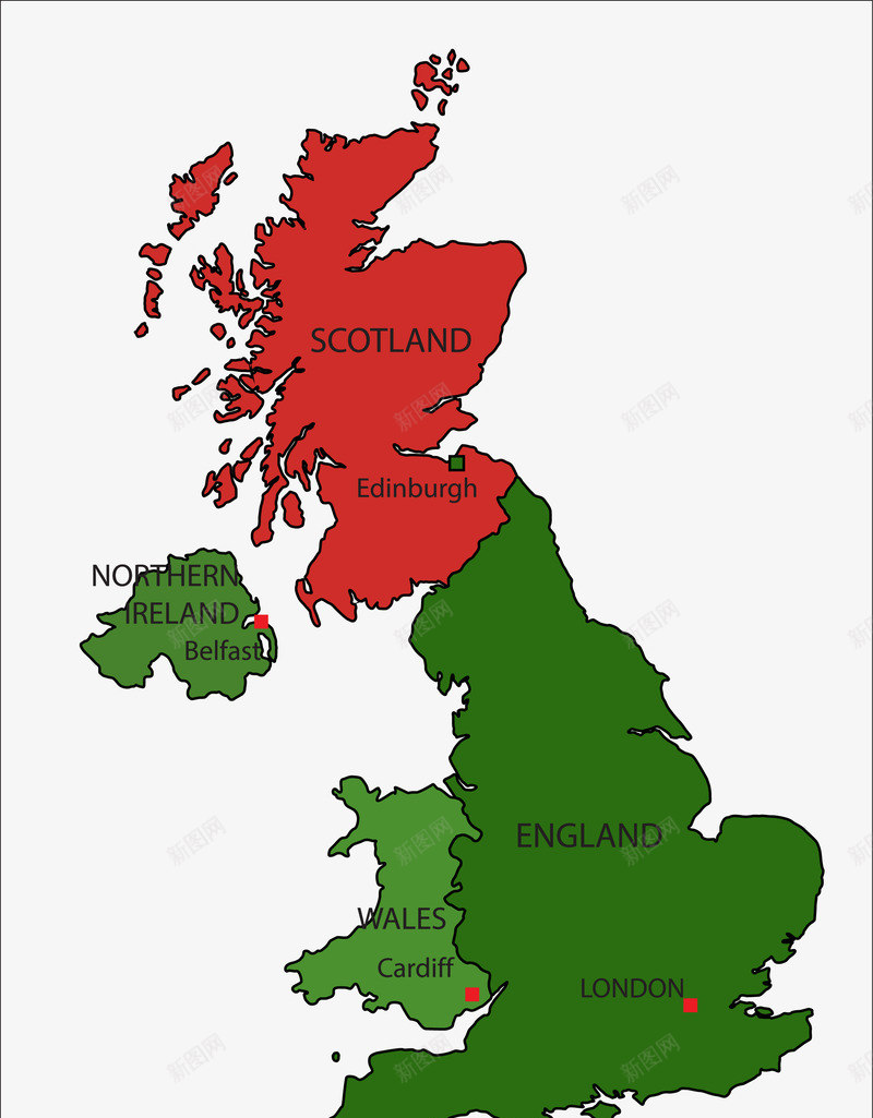 英国地图png免抠素材_新图网 https://ixintu.com 地图 彩色 英国 英国地图