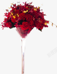 红色创意花盆瓶栽素材