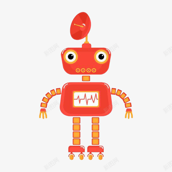 滚轮自动化机器人png免抠素材_新图网 https://ixintu.com 人工智能 大眼睛 机器人 滚轮 科技 红色 自动化 遥控