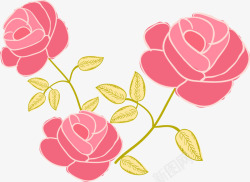 红色情人节玫瑰花束素材