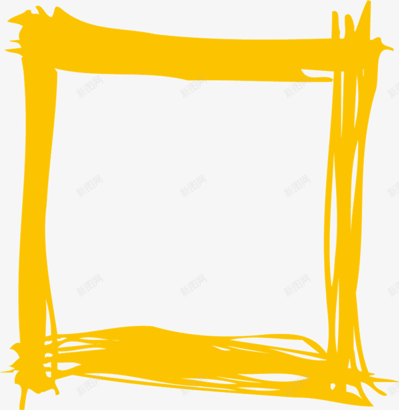 黄色的装饰框png免抠素材_新图网 https://ixintu.com 对话框 文字框 装饰框 黄色