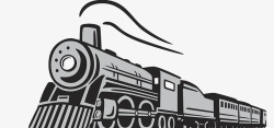 卡通手绘蒸汽式行驶中的火车素材