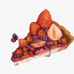 水果披萨手绘画片素材