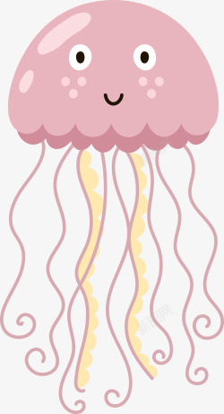 粉色的卡通章鱼表情素材
