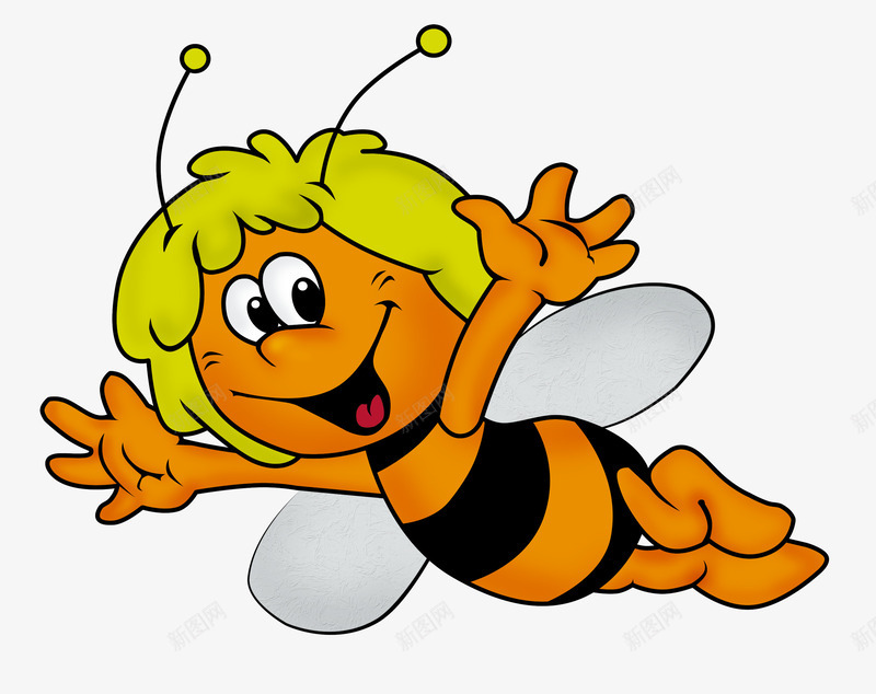 卡通小蜜蜂png免抠素材_新图网 https://ixintu.com 儿童 勤劳的小蜜蜂 卡通 小精灵 童话 蜜蜂 黄色