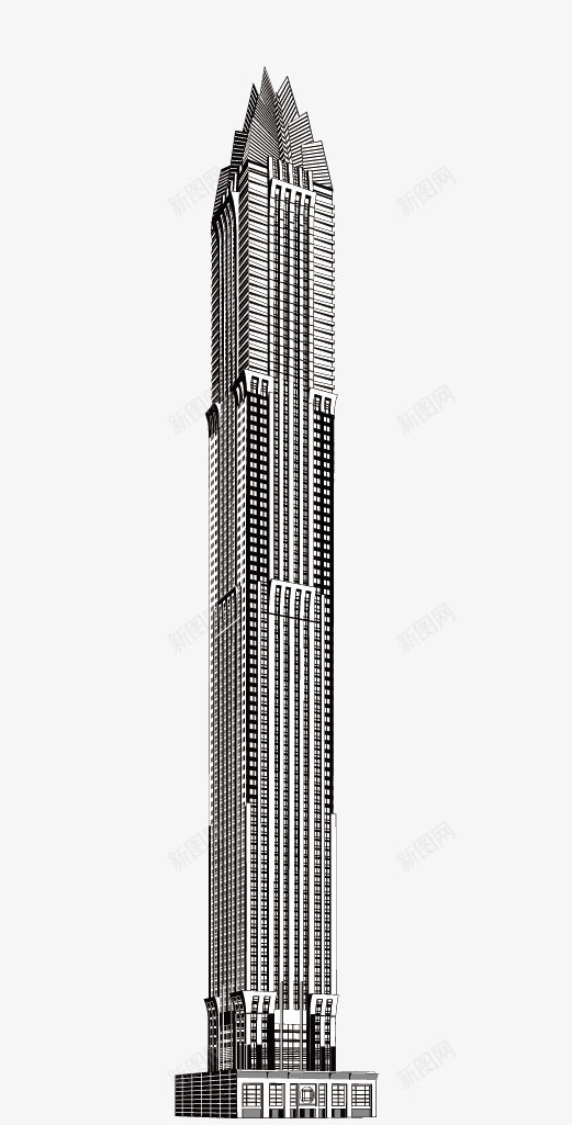 世界摩天大楼png免抠素材_新图网 https://ixintu.com 世界摩天大楼 高楼 黑白