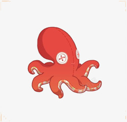 红色小章鱼卡通小章鱼高清图片