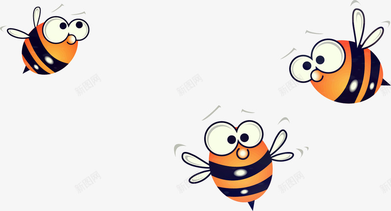 手绘小蜜蜂矢量图ai免抠素材_新图网 https://ixintu.com 可爱蜜蜂 小蜜蜂 手绘素材 矢量图 黄色