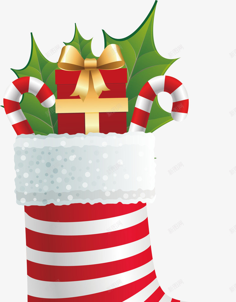 红色圣诞节礼物袜子png免抠素材_新图网 https://ixintu.com Christma Christmas Merry 冬青 圣诞快乐 圣诞节 红色袜子 装饰图案