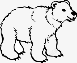 北极熊简笔黑白素材