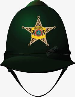 地方警察绿色的警察帽高清图片