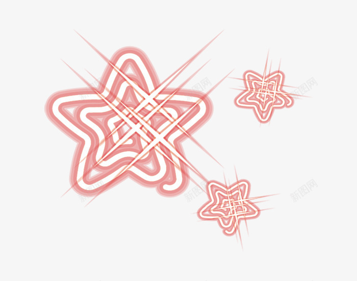 粉色的圆角五角png免抠素材_新图网 https://ixintu.com 五角星 分散 发亮 发光 圆角星