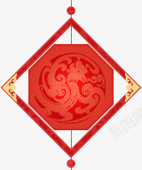 红色古风吊坠png免抠素材_新图网 https://ixintu.com 古风 吊坠 红色