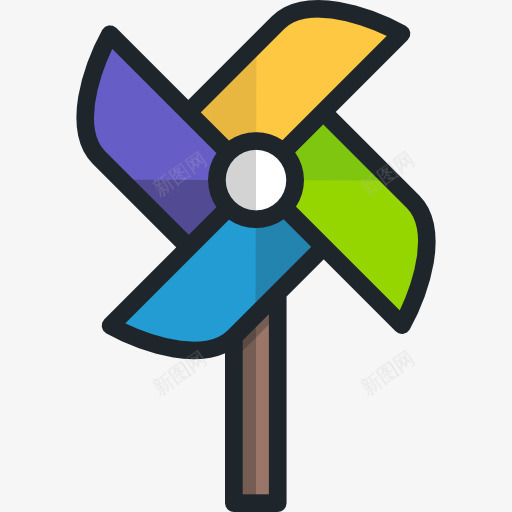 Pinwheel图标png_新图网 https://ixintu.com 工具和器具 玩具厂 风 风车