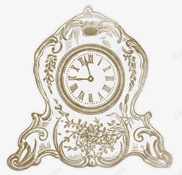 手绘欧式时钟png免抠素材_新图网 https://ixintu.com 手绘时钟 手绘欧式时钟 时钟 时间 欧式时钟