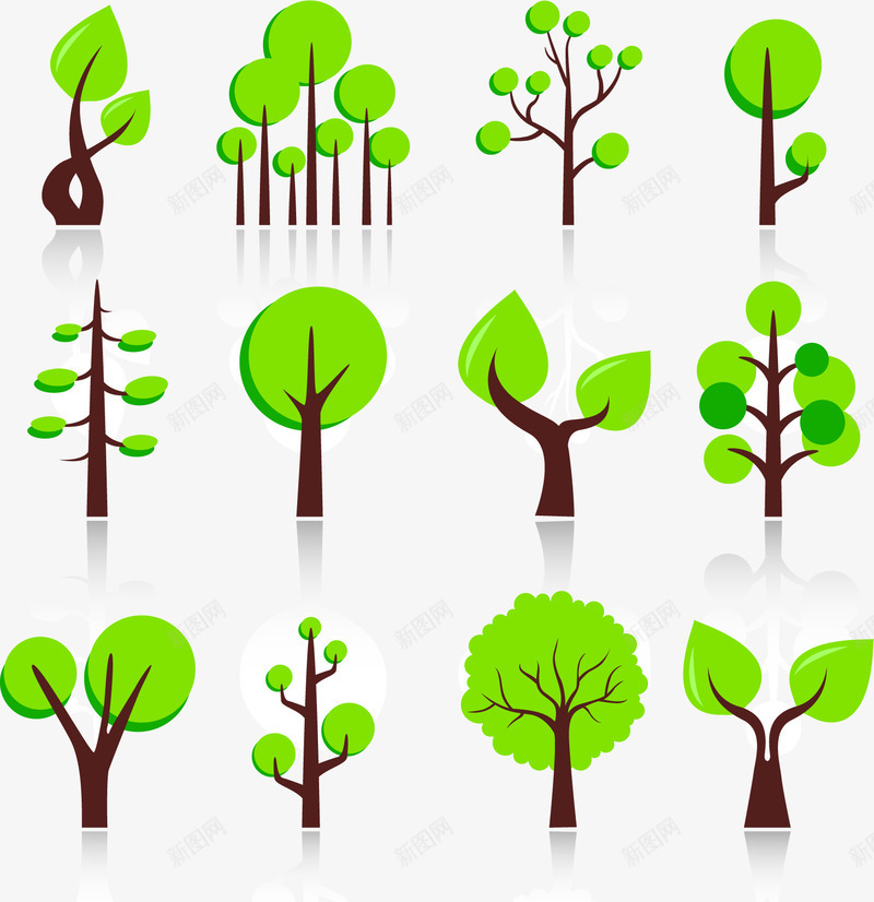 卡通树png免抠素材_新图网 https://ixintu.com 可爱树 彩绘树木 植物 矢量卡通tree 韩式树