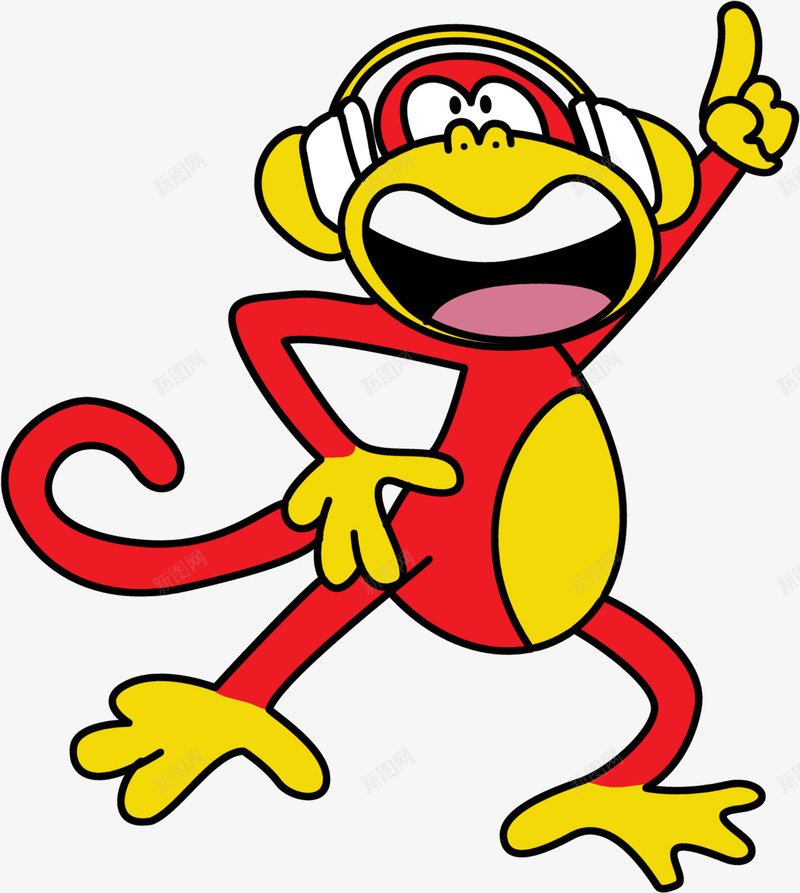 活泼的Q版卡通猴子png免抠素材_新图网 https://ixintu.com 卡通 活泼 猴子