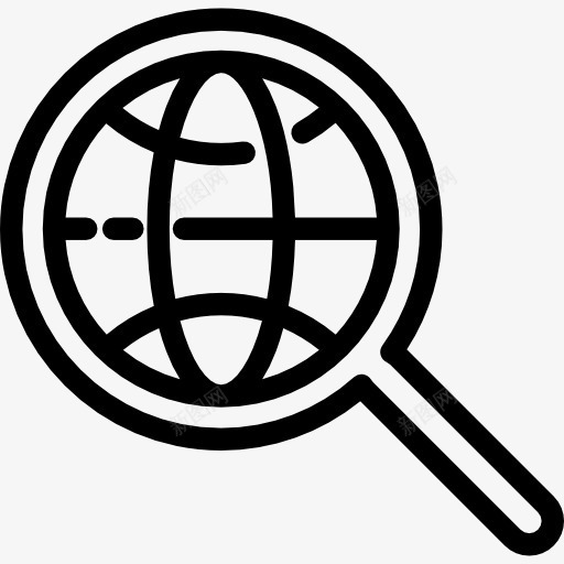 全球图标png_新图网 https://ixintu.com 全世界的搜索引擎 全球 工具和器具 放大镜 旅行