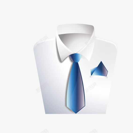 衬衣领带png免抠素材_新图网 https://ixintu.com 白色 衬衣 领带