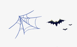 卡通蝙蝠蜘蛛网素材